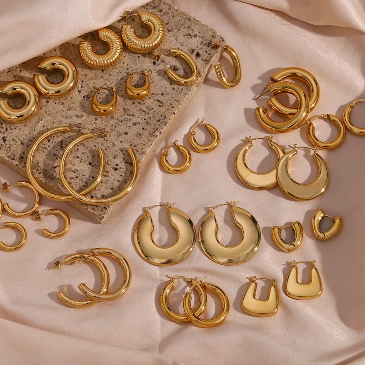 gold hoop earrings collection