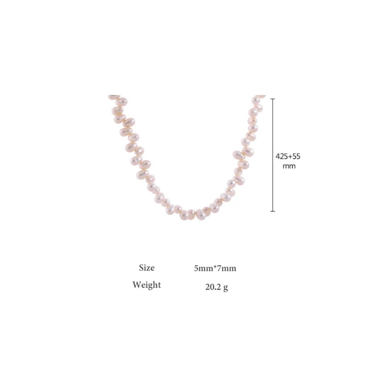 Shop the Dainty Minimalist Freshwater Pearl Beaded Choker Necklace - perfect for adding a touch of sophistication to any outfit. Secure lobster clasp for comfortable all-day wear. Order now for free shipping!
