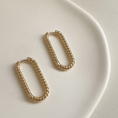 gold twisted hoop earrings