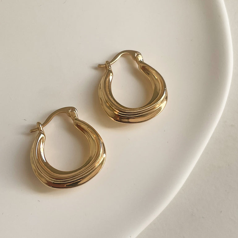18k gold filled hoop earrings minimalist style 