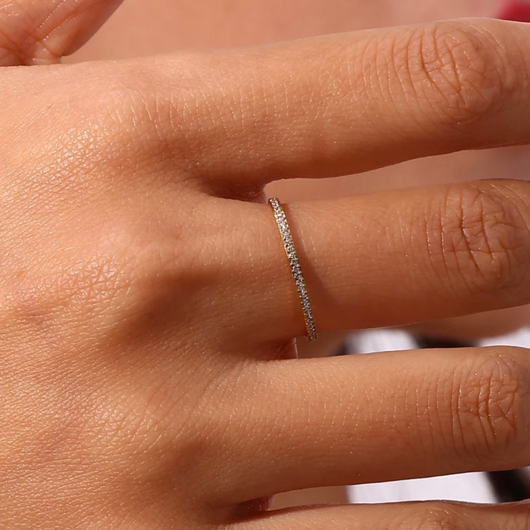Dainty Diamond Ring Band: Affordable Price and Anti-Tarnish Quality
