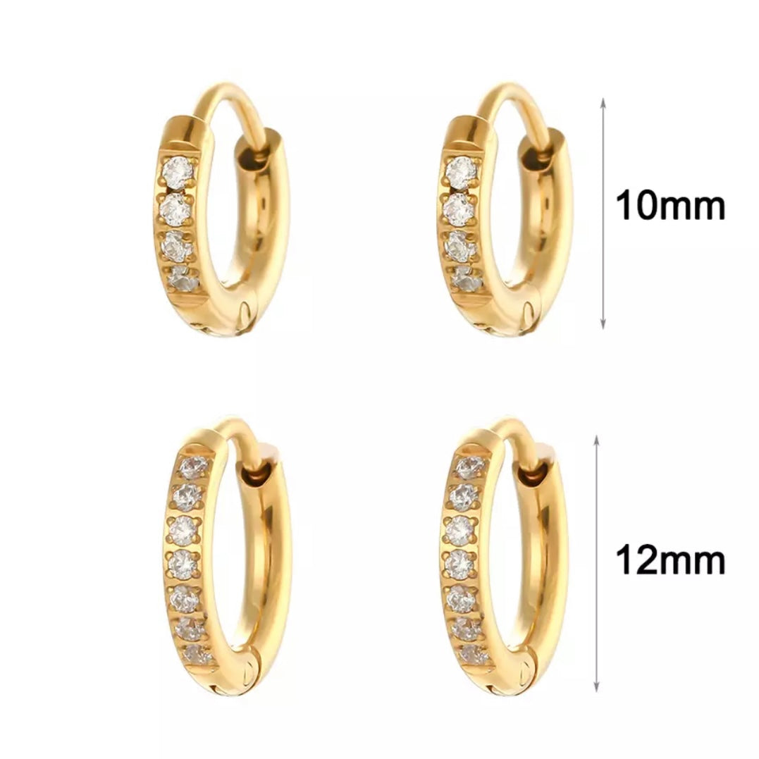 thin diamond gold hoop earrings, Sydney australia 