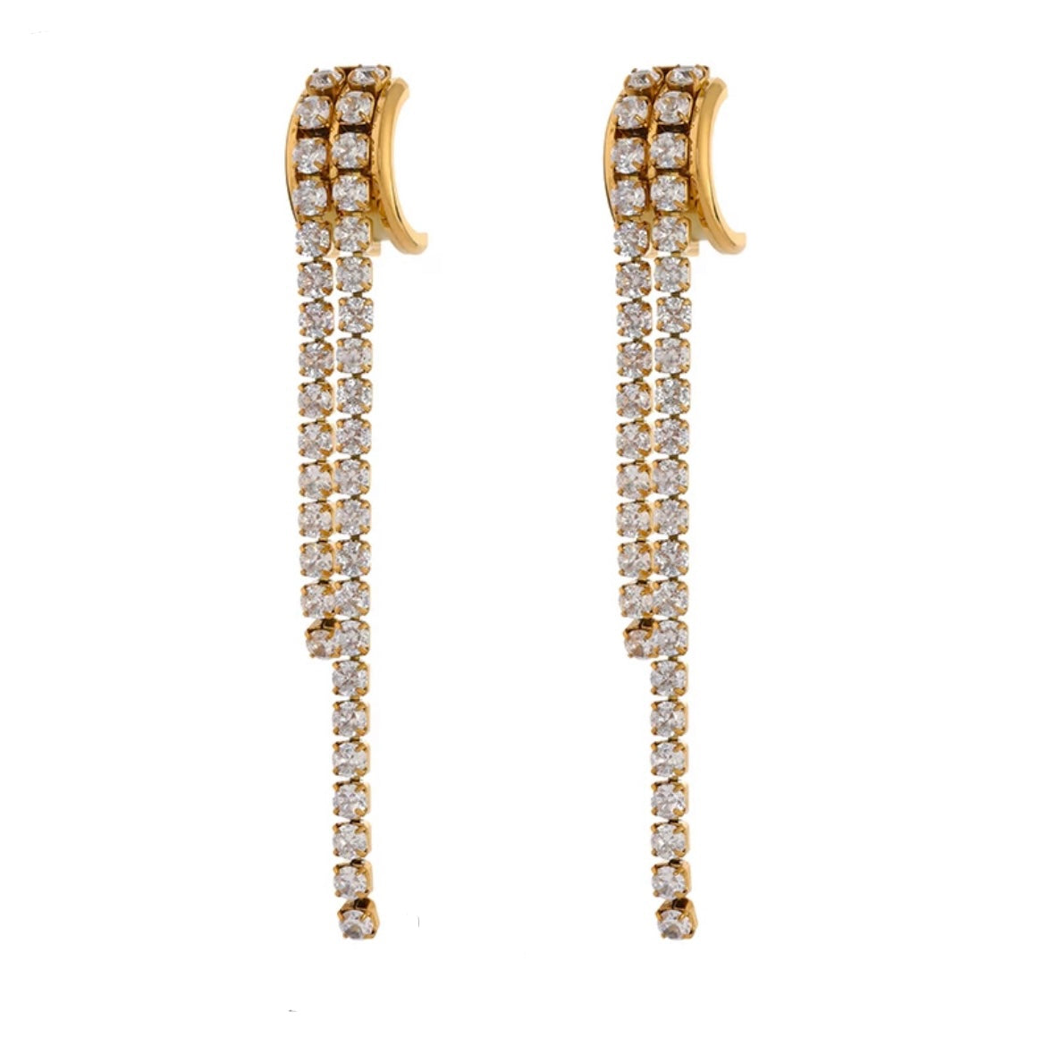 Yellow Gold 2 strand dangle and drop earrings for women, Sydney Australia