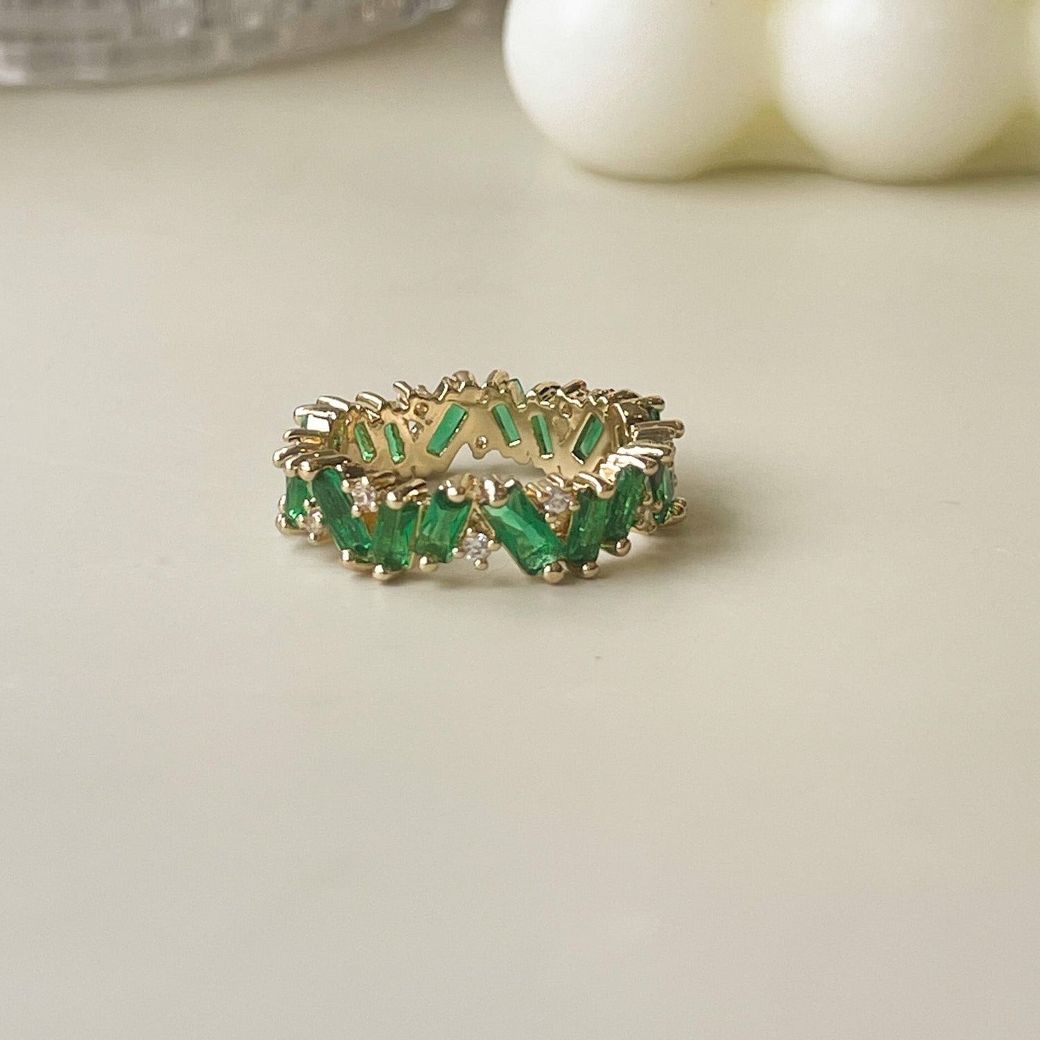 Gold Emerald Ring for women 