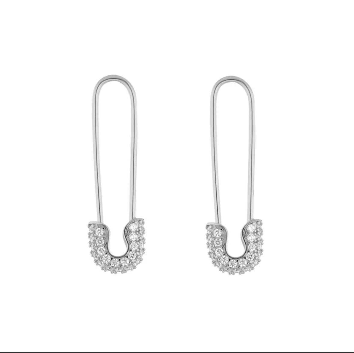 18k gold diamond safety pin earrings for women, Sydney Australia