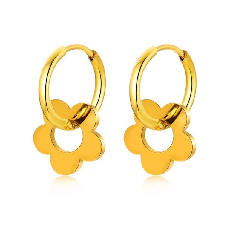 simple and everyday real gold dangle earrings for women with minimalist style and clean girl aesthetic. Waterproof and sweat proof jewellery in australia 
