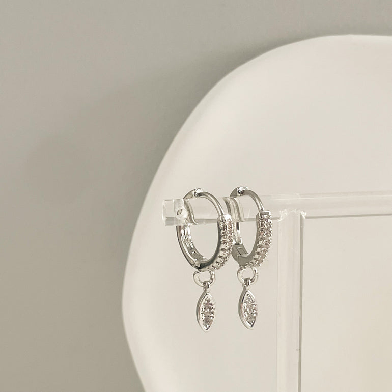 diamond huggie hoop earrings