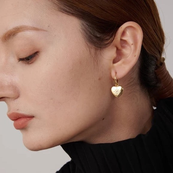 pure gold heart hoop earrings australia