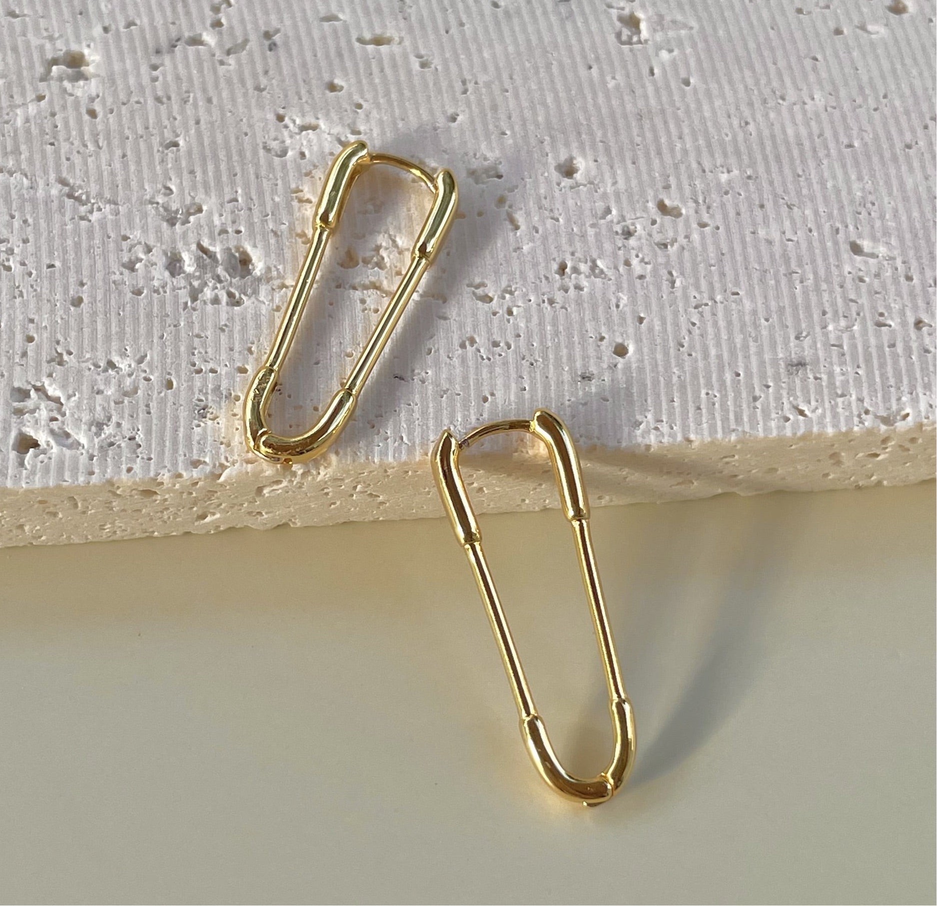18k gold plated safety pin earrings, Sydney Australia 