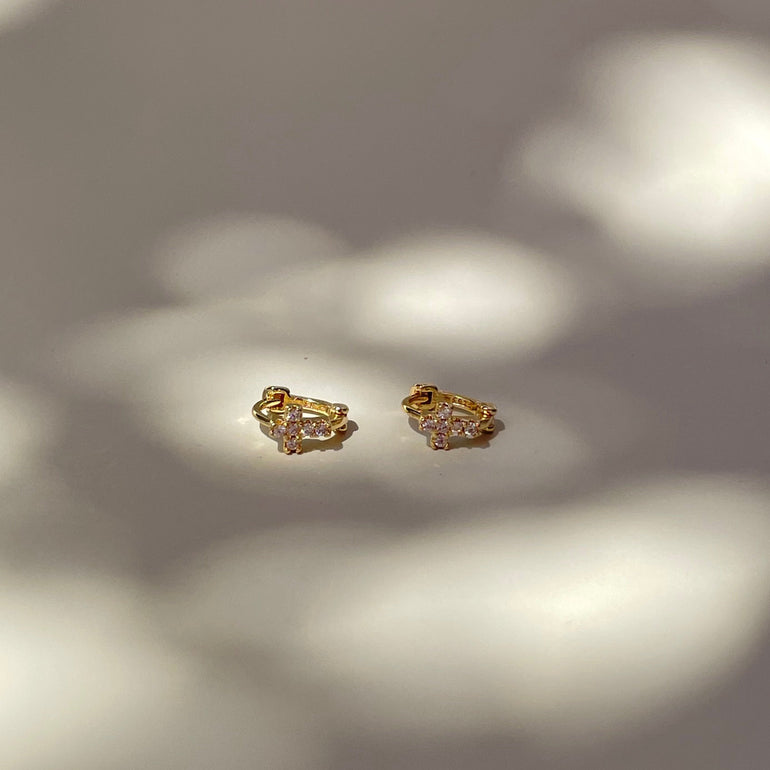 crystal hoop earrings small