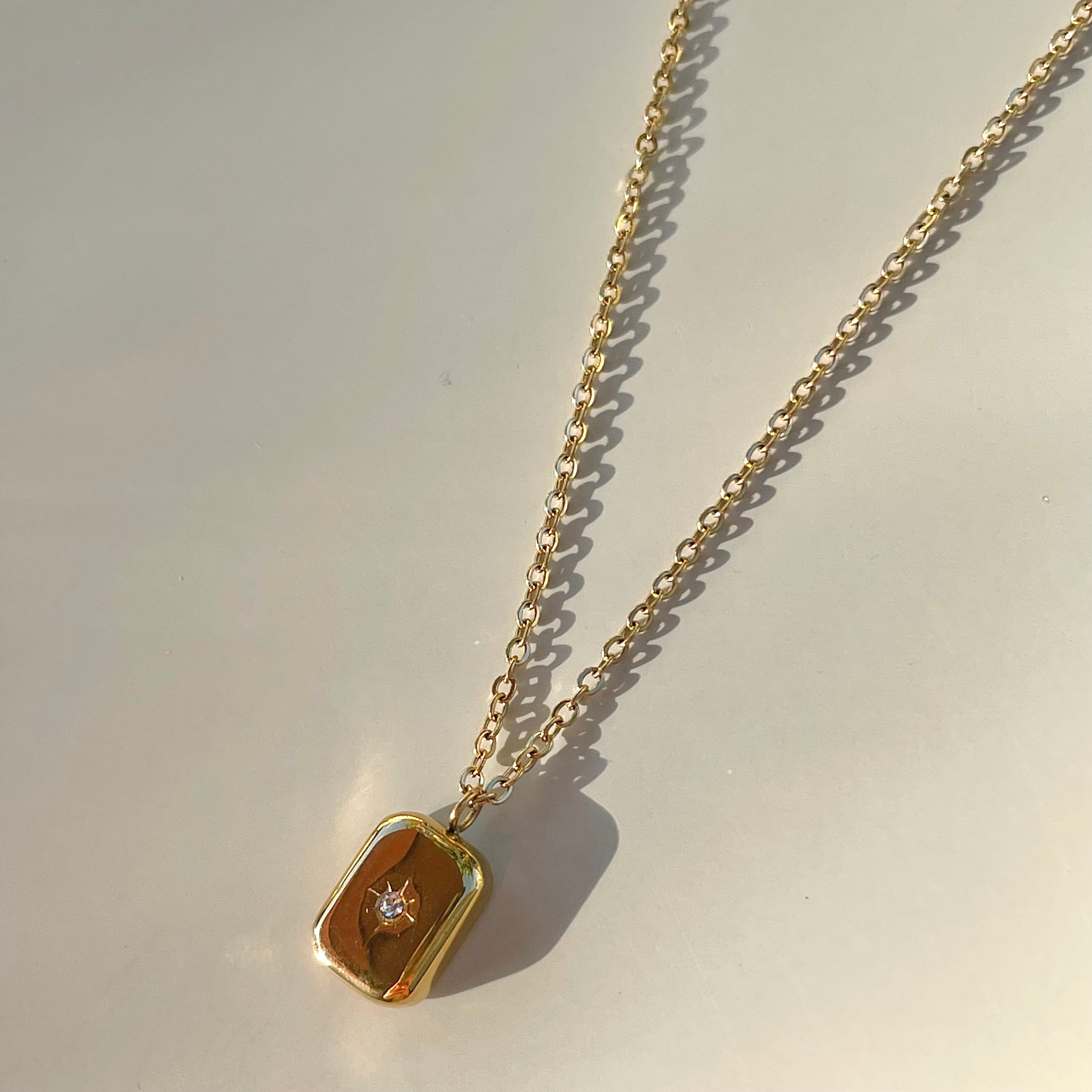 Square rectangle starburst necklaces for women in gold and sterling silver, Sydney Australia