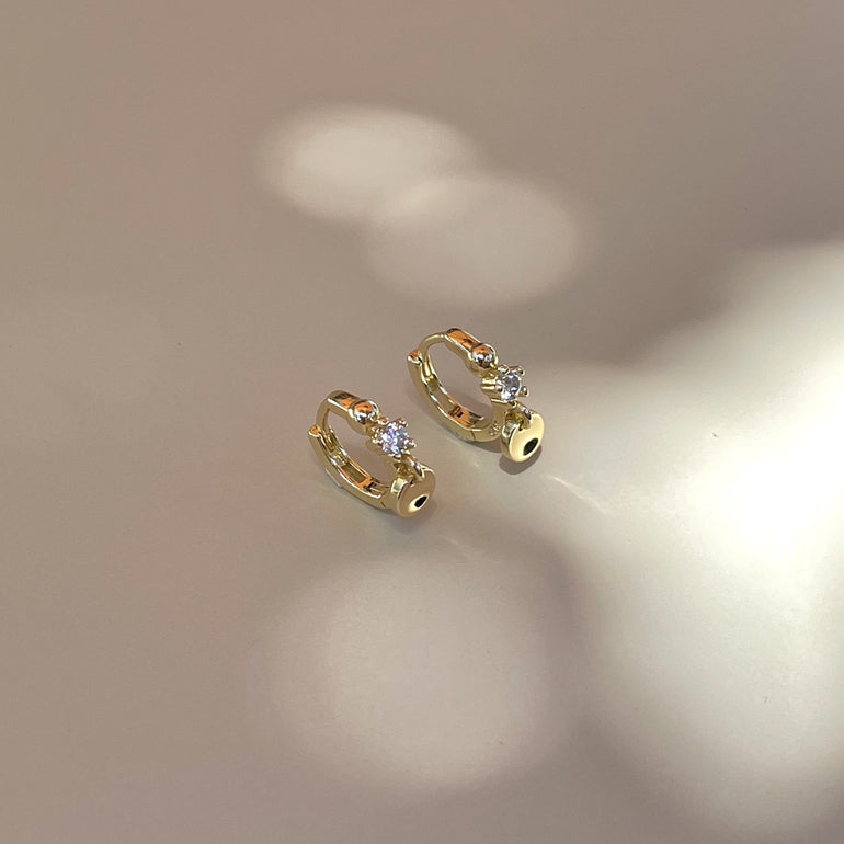 non tarnish gold diamond hoop earrings dainty minimalist small tiny mini