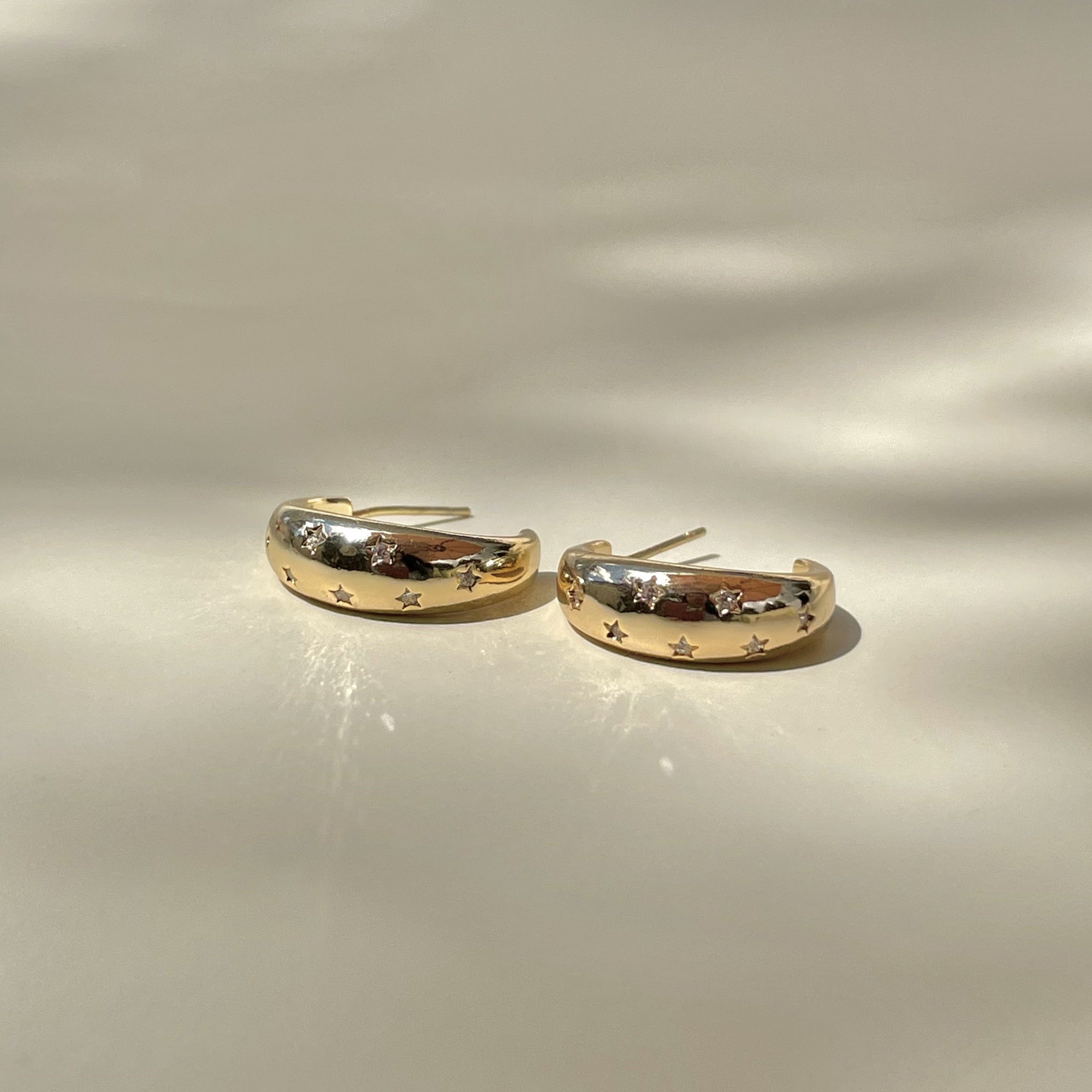 star diamond gold huggie hoops non tarnish high quality Australia earrings